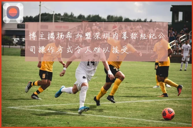 博主揭杨希加盟深圳内幕称经纪公司操作方式令人难以接受